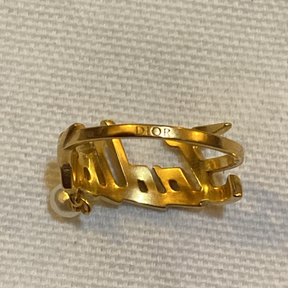Dior J'ADIOR RING Gold-Finish Metal with a White Resin Pearl and a White Crystal - Picture 12 of 13